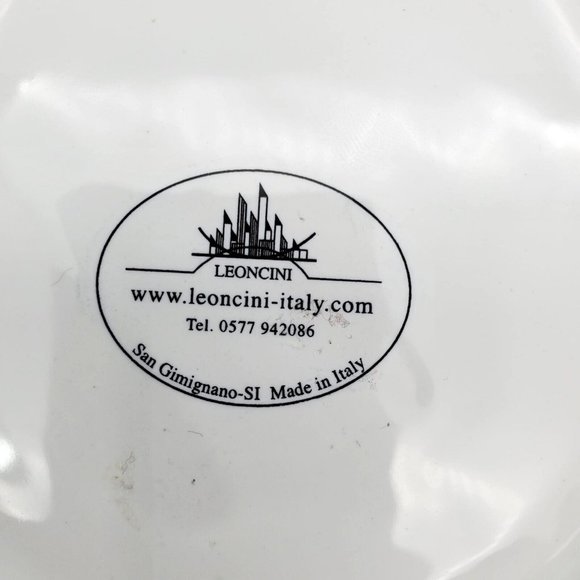 Leoncini Plate Colorful Tuscan Village Signed Hand Painted in Italy 8.5" Pottery - Picture 6 of 6